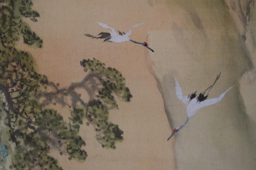 琴浦/蓬莱山図/祝事山水図/掛軸☆宝船☆Z-448