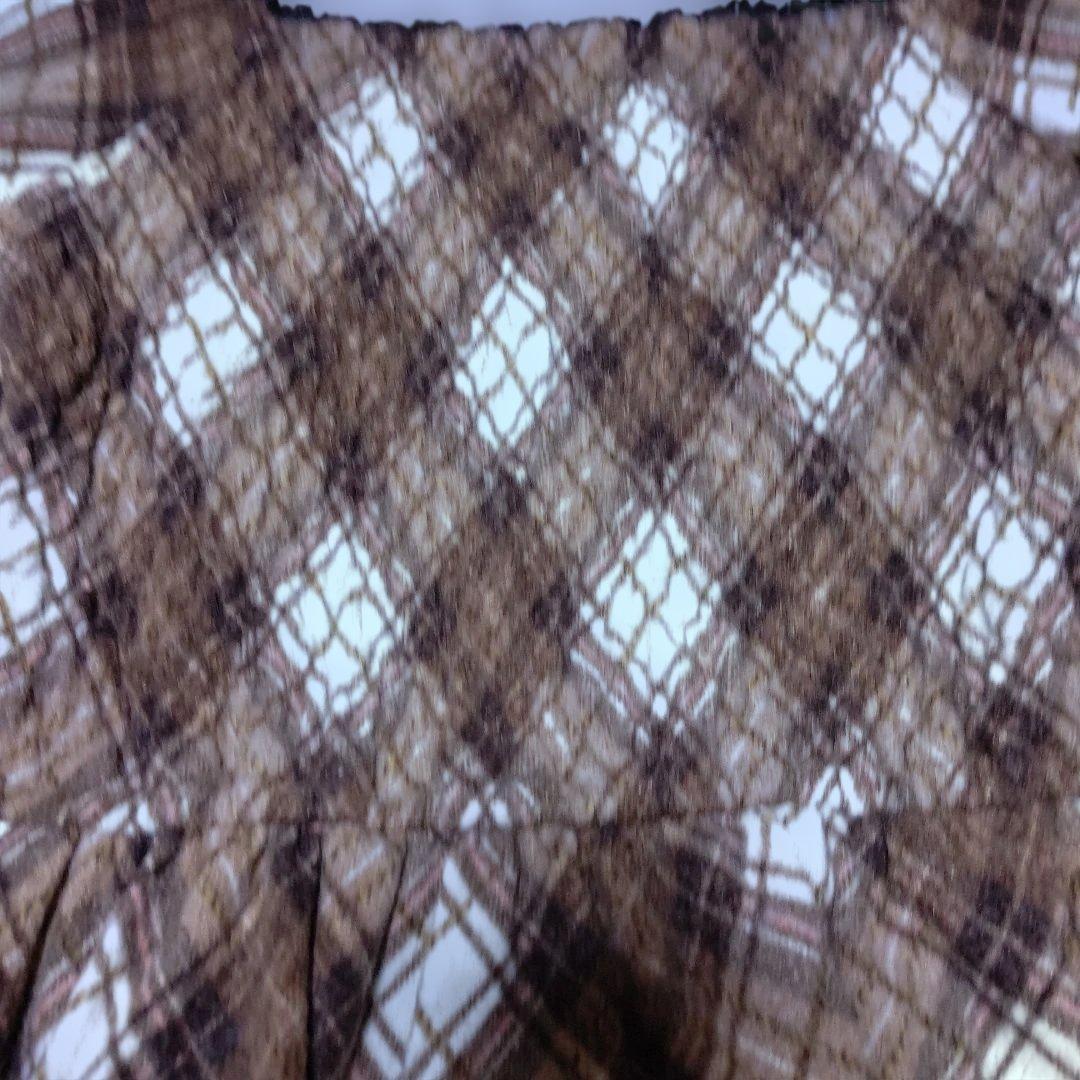 希少 LIZ LISA 起毛ブラウン チェック柄長袖ミニワンピース