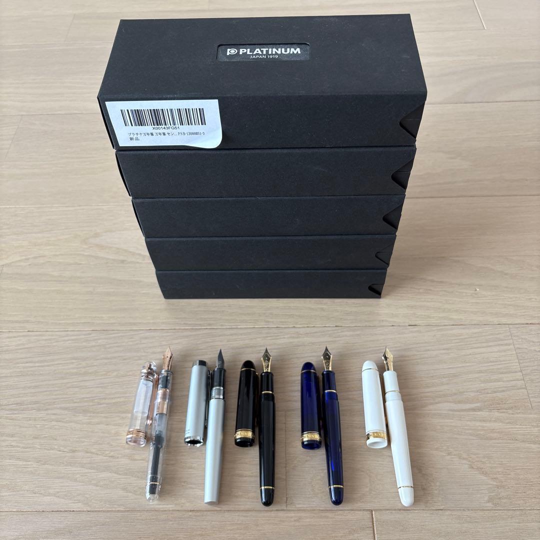 PLATINUM 万年筆 5本セット 入れ物付