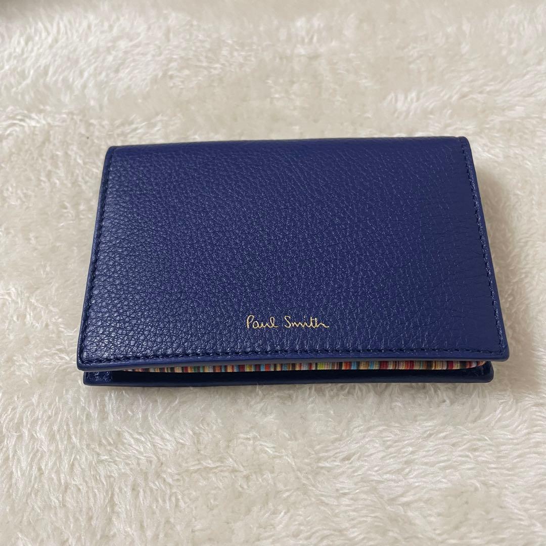 【美品】Paul Smith ネイビー 名刺入れ　カードケース　パスケース
