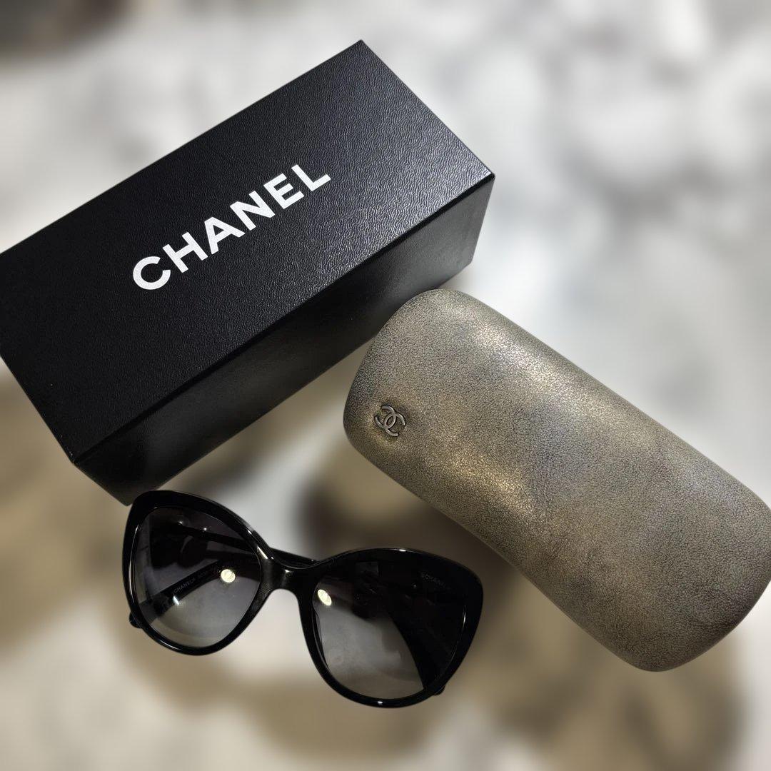 【外箱 ケースつき】CHANEL サングラス パールサングラス ブラック