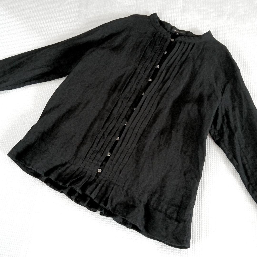 R&D.M.Co- オールドマンズテーラー リネン ブラウス タック ブラック