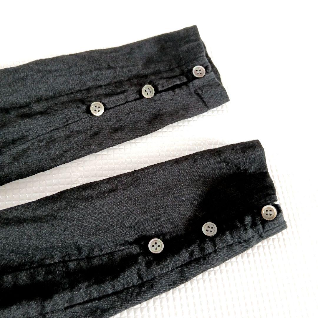 R&D.M.Co- オールドマンズテーラー リネン ブラウス タック ブラック