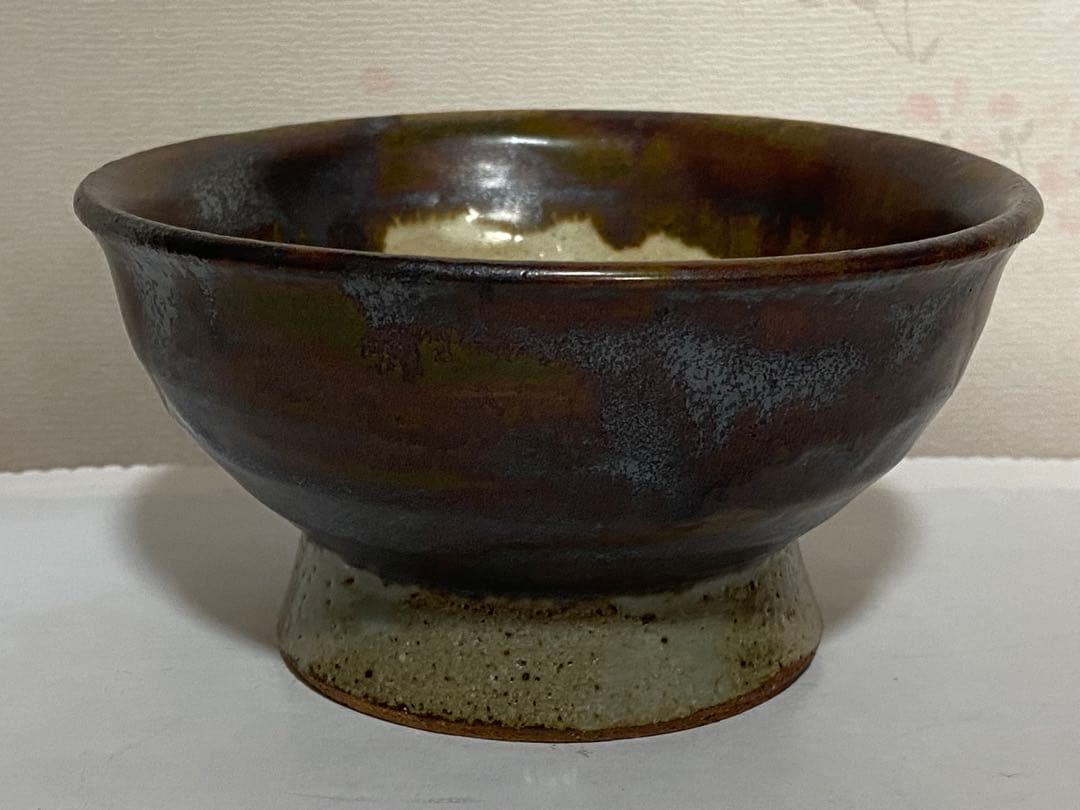 ♦民藝 ぐい呑み 益子焼 流し掛け 酒器 昭和時代初期 作品 古美術 骨董品