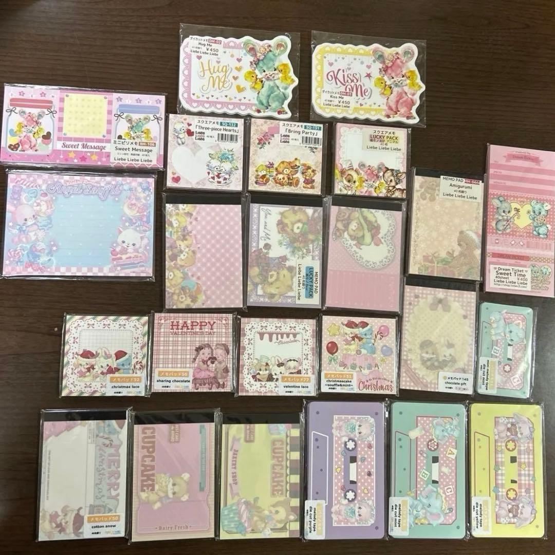 紙モノ大量●可愛いメモやダイカットカードOPPテープ紙モノ文具、新品未使用品多数