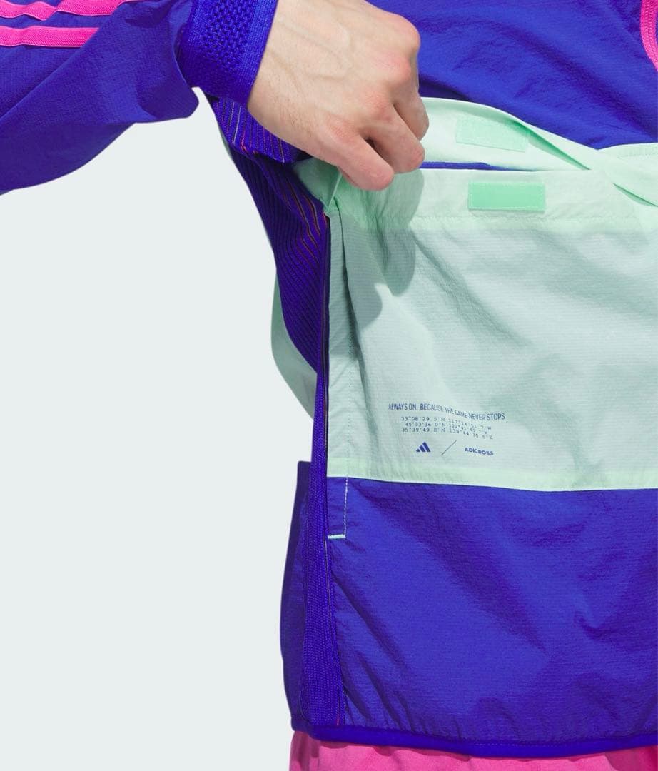 アディダス ADICROSS カラーブロック フルジップフーディージャケット