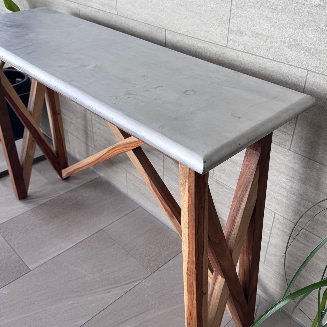 WTWマーベリックス◆コンソールテーブル机デスク◆アルミ木製天然ウッド