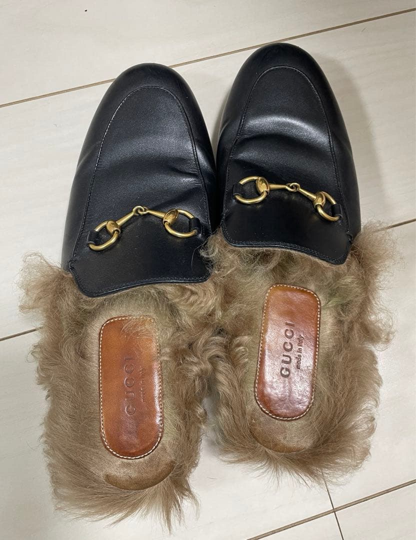 【美品】GUCCIプリンスタウン ホースビット 黒 レザー ファー
