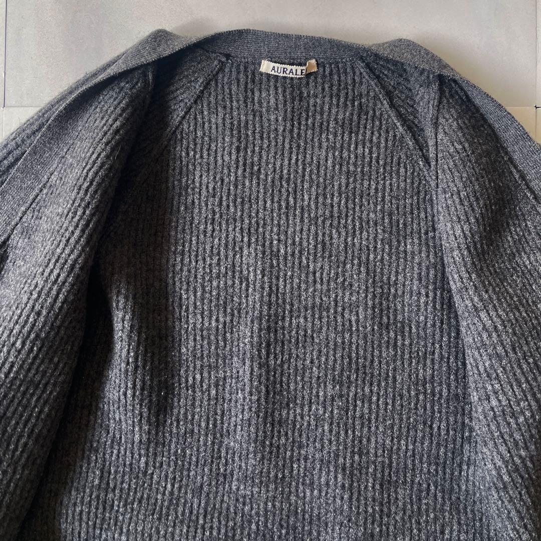 オーラリー リブニットカーディガン ベルト メリノウール 定価5.5万 2023