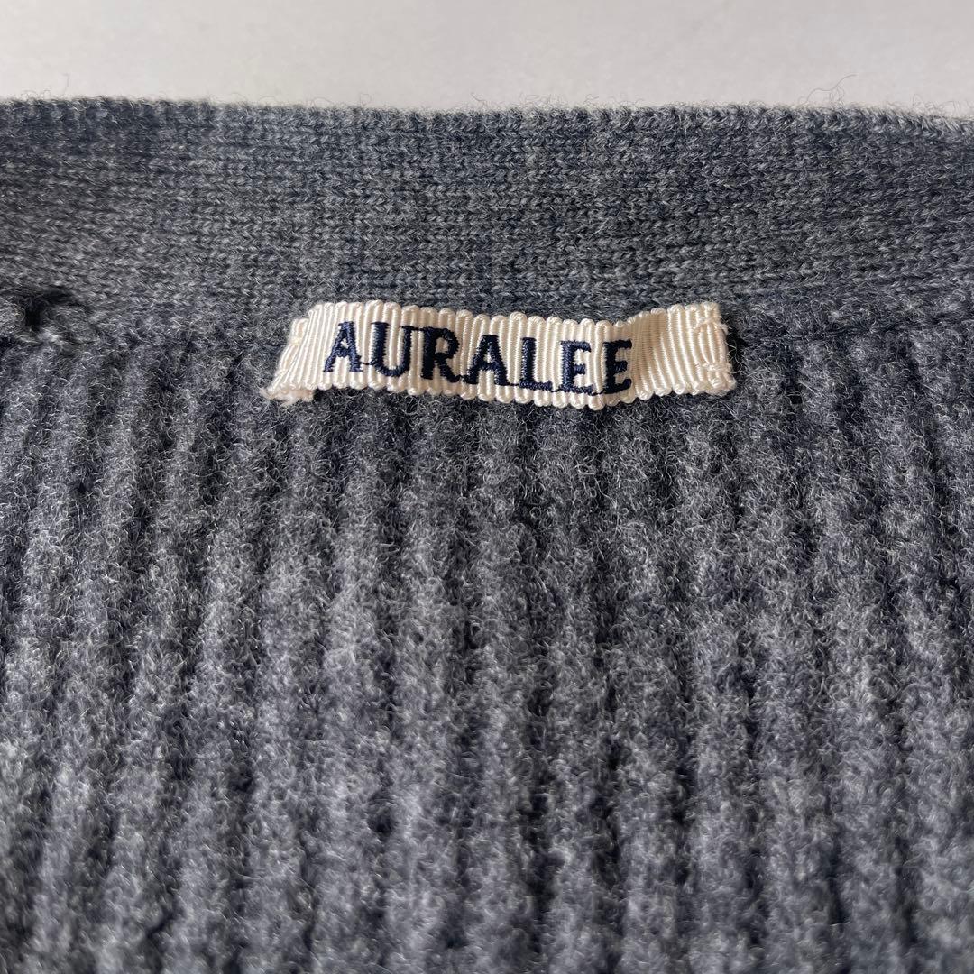 オーラリー リブニットカーディガン ベルト メリノウール 定価5.5万 2023