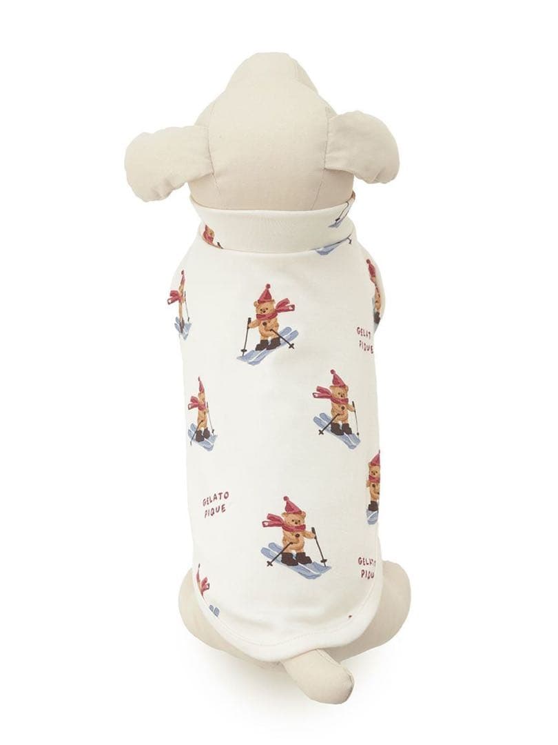 新品タグ付★ジェラートピケ 犬用服 スキーベア柄カットソー Sサイズ