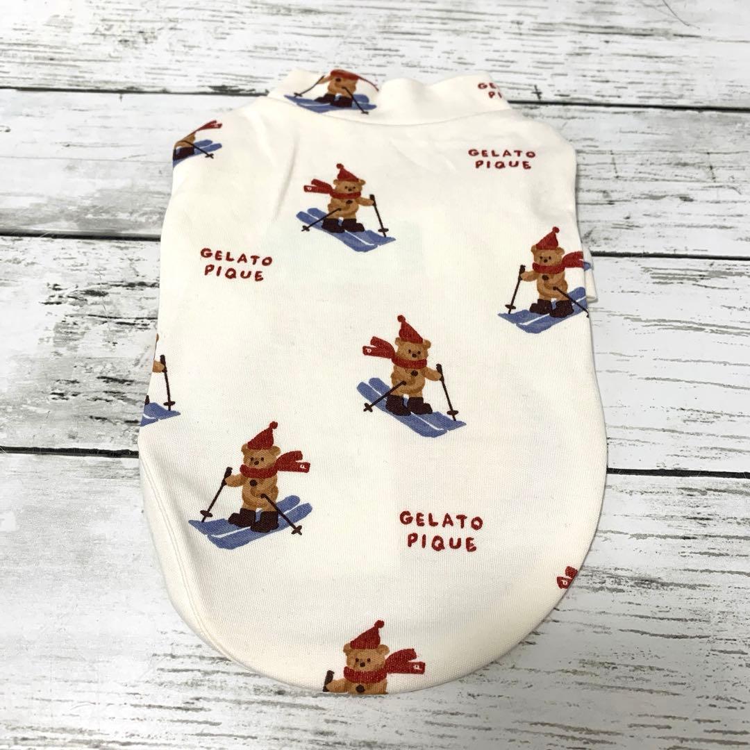 新品タグ付★ジェラートピケ 犬用服 スキーベア柄カットソー Sサイズ