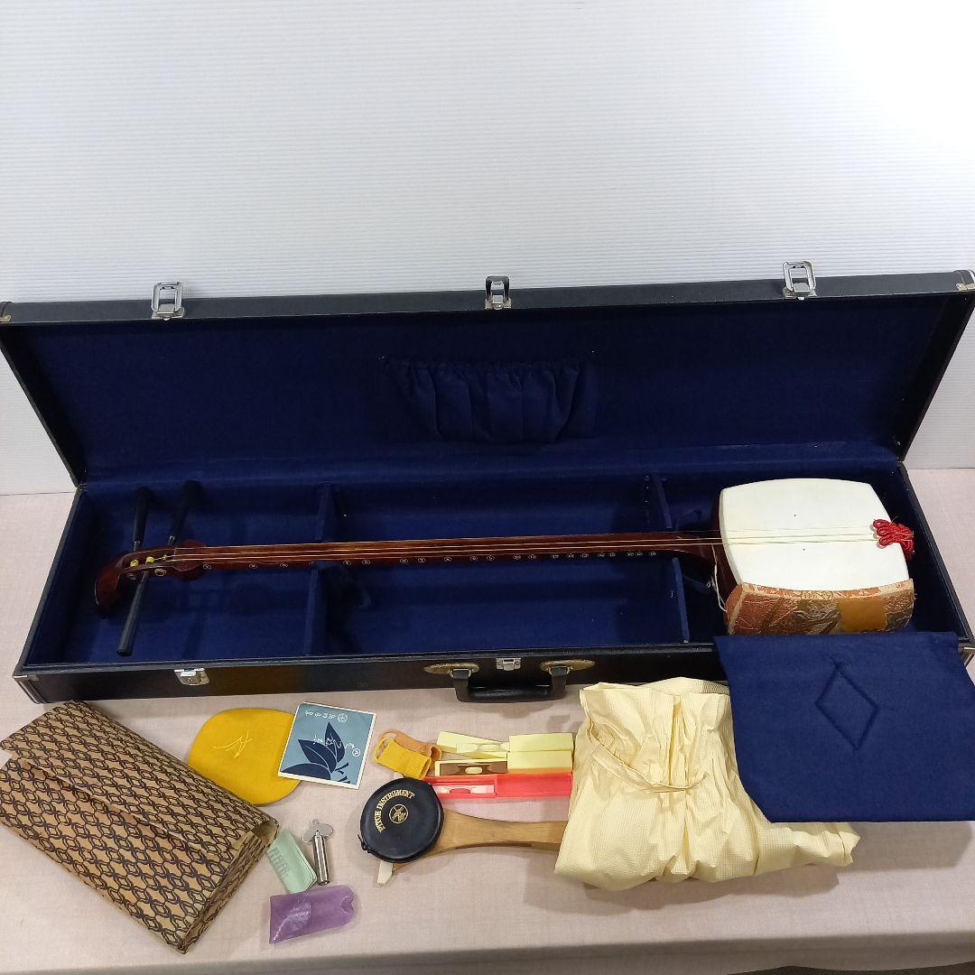 三味線 全長約97cm ハードケース付き 和楽器