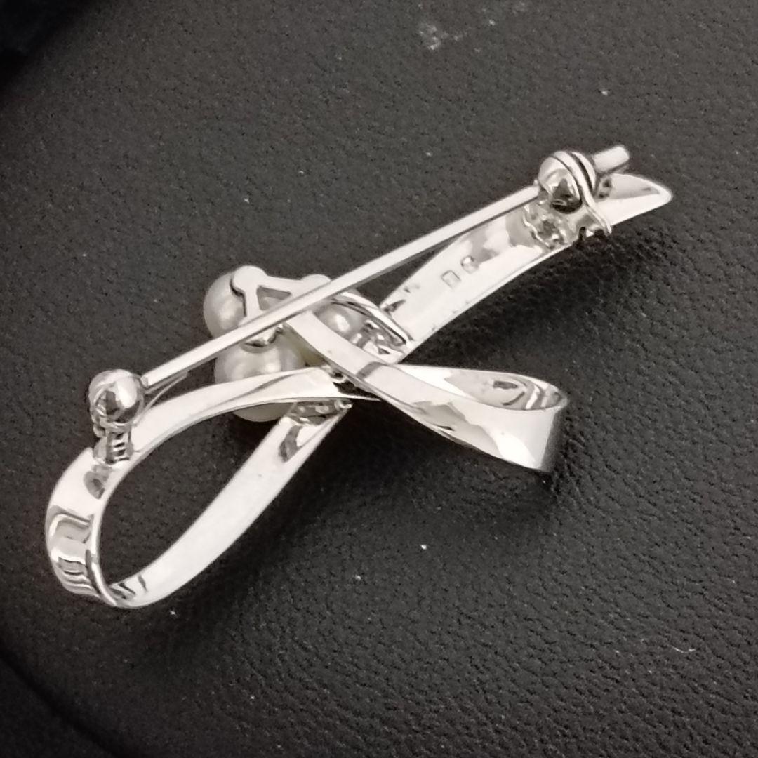 ミキモト MIKIMOTO ブローチ 3粒 ベビーパール シルバー