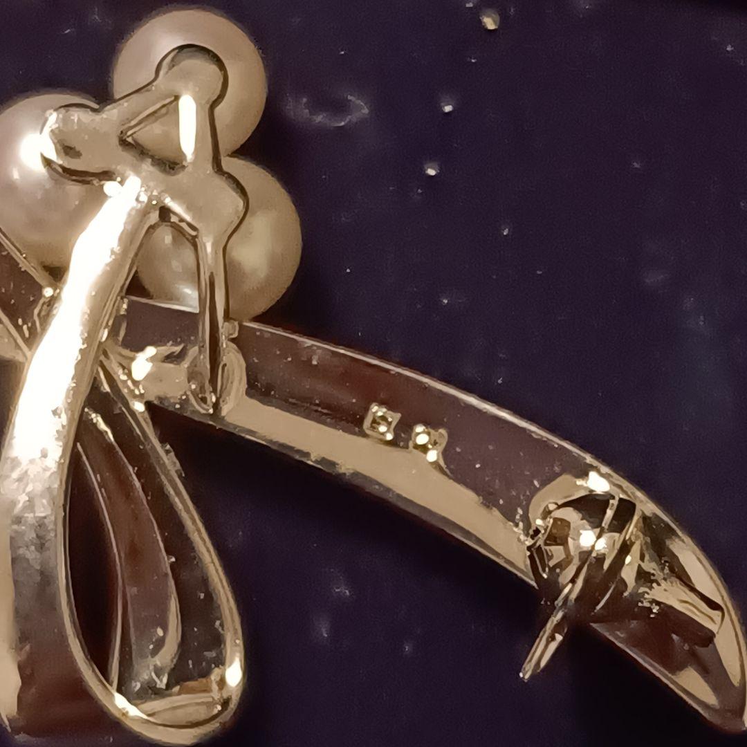 ミキモト MIKIMOTO ブローチ 3粒 ベビーパール シルバー