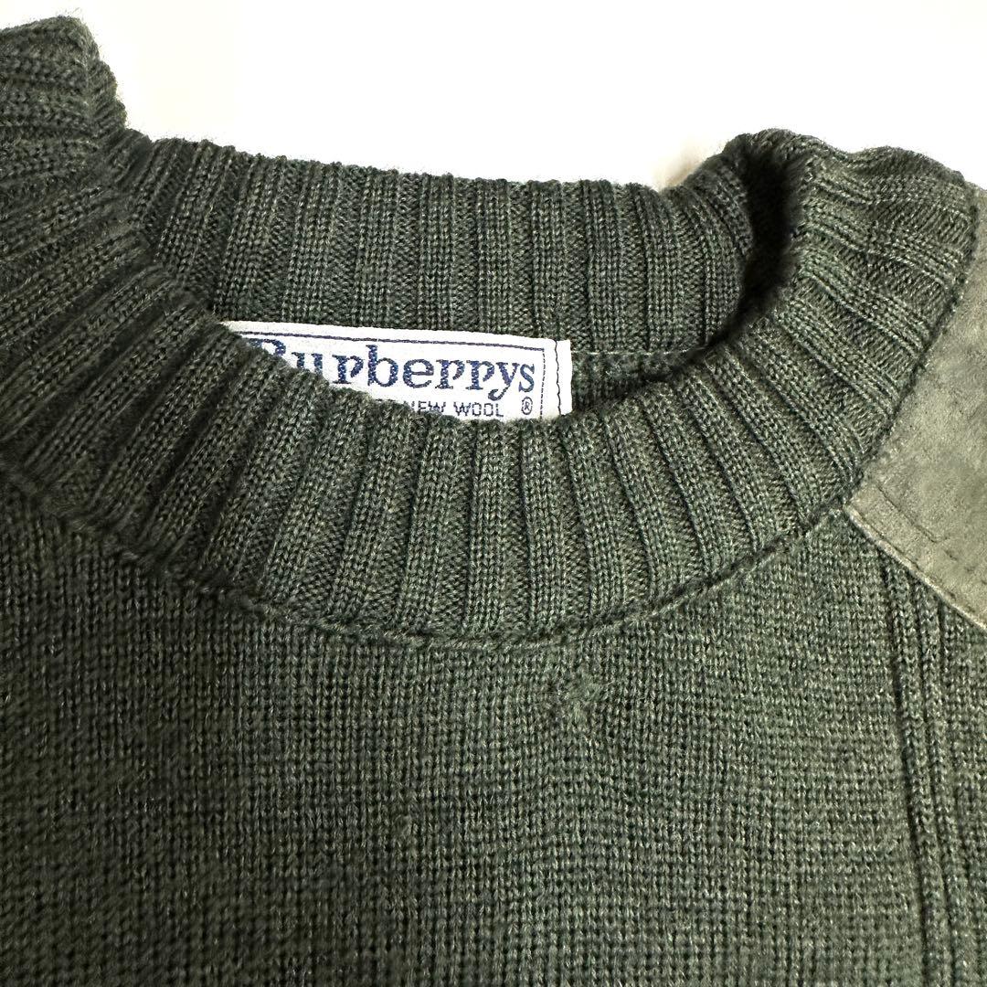 Burberrys バーバリーズ エルボーパッチ ウールニット M 英国製