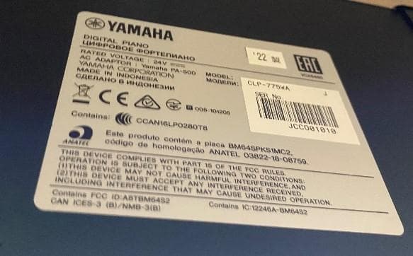 ★77547【電子ピアノ】YAMAHA　CLP775WA　22年製