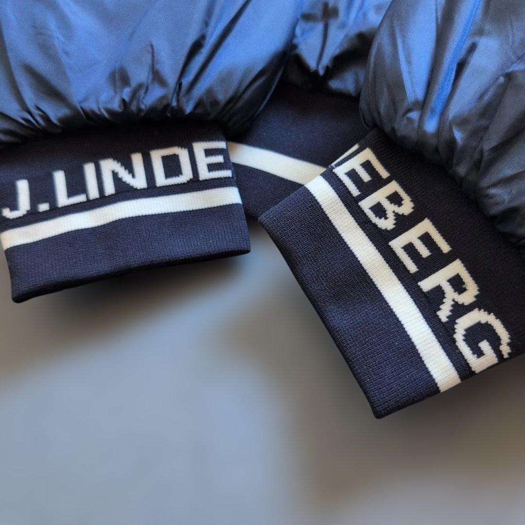 【美品】ジェイリンドバーグゴルフ　リブ袖ロゴデザイン　中綿ダウンジャケット　L