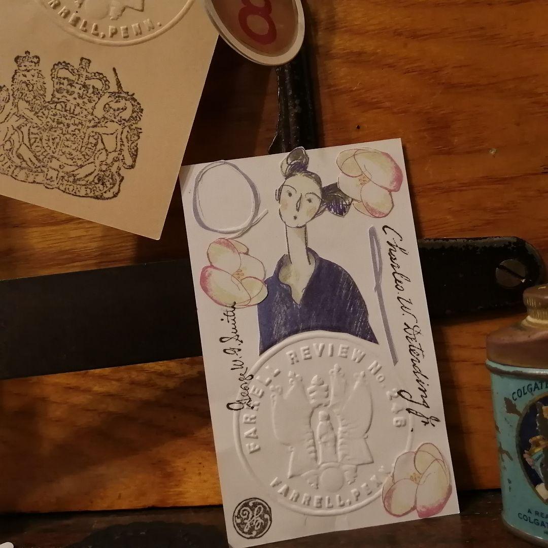 アメリカ製アンティーク エンボッサー☆スタンプ☆はんこ☆タグ☆ラベル文房具☆刻印