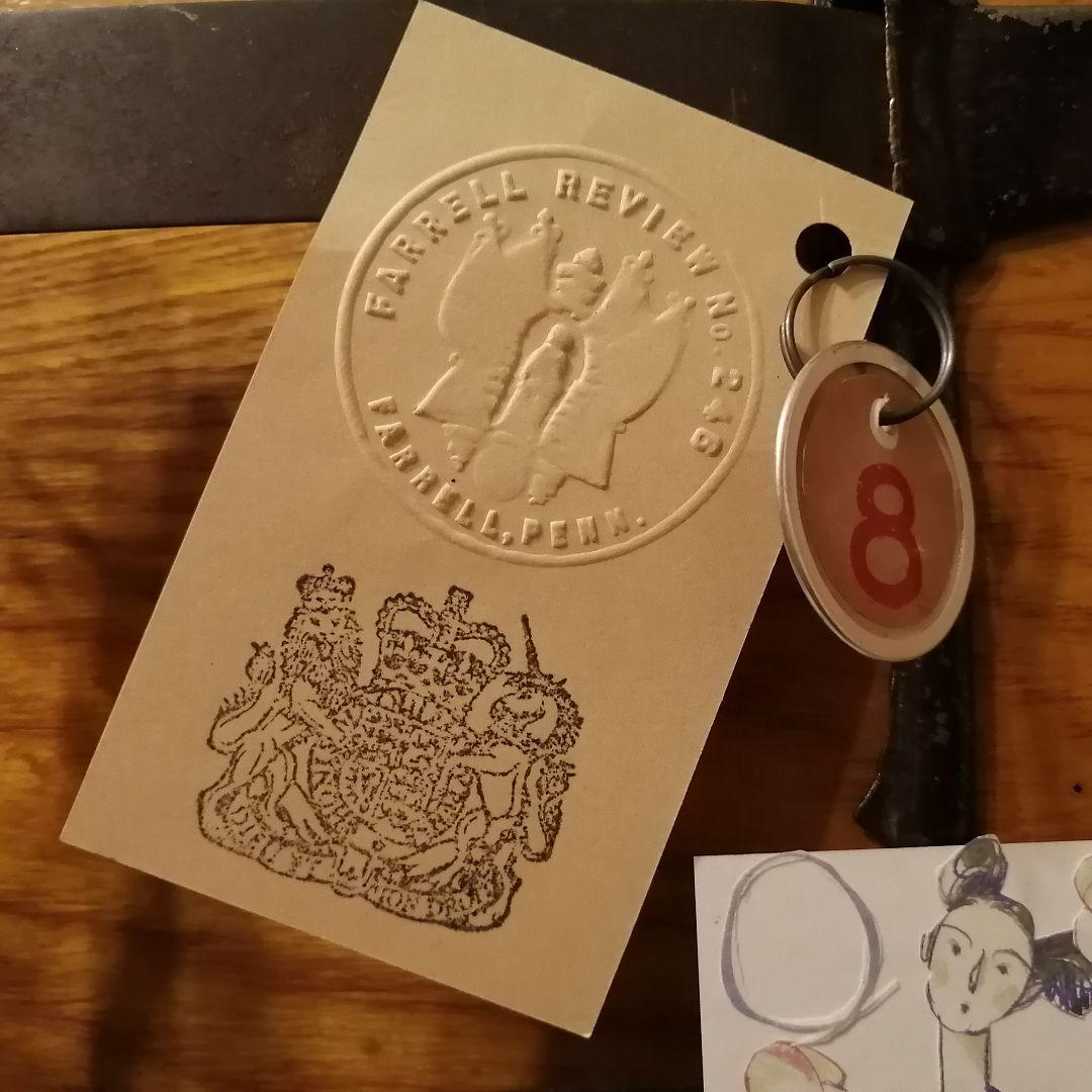 アメリカ製アンティーク エンボッサー☆スタンプ☆はんこ☆タグ☆ラベル文房具☆刻印