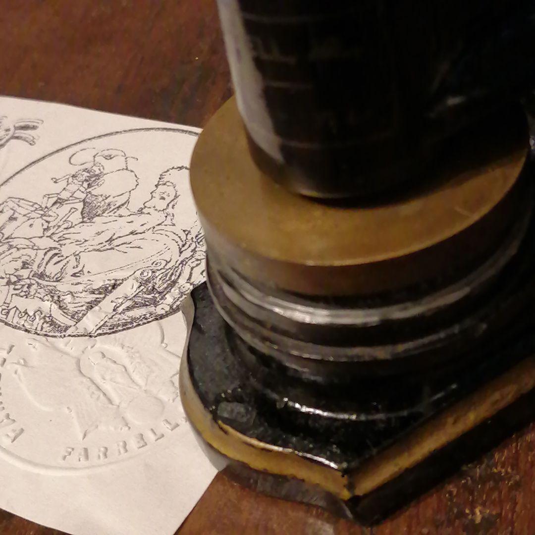 アメリカ製アンティーク エンボッサー☆スタンプ☆はんこ☆タグ☆ラベル文房具☆刻印