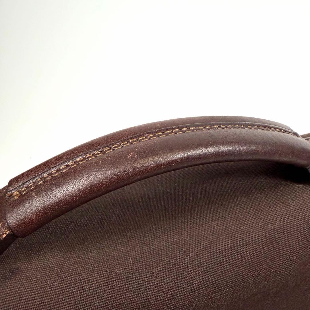 【美品】土屋鞄　ショルダーバッグ　タブラ　ターンロック　ダークブラウン　メンズ