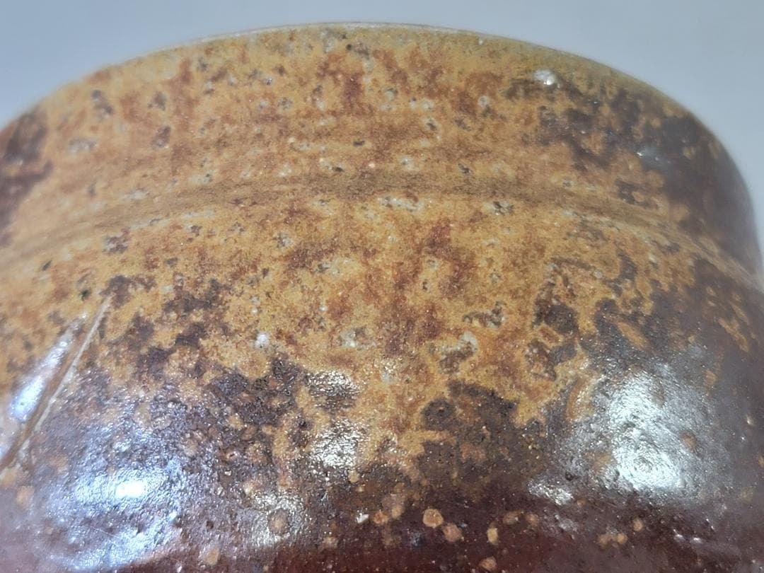 茶道具 備前茶碗 川崎靖英作 共箱 DT776