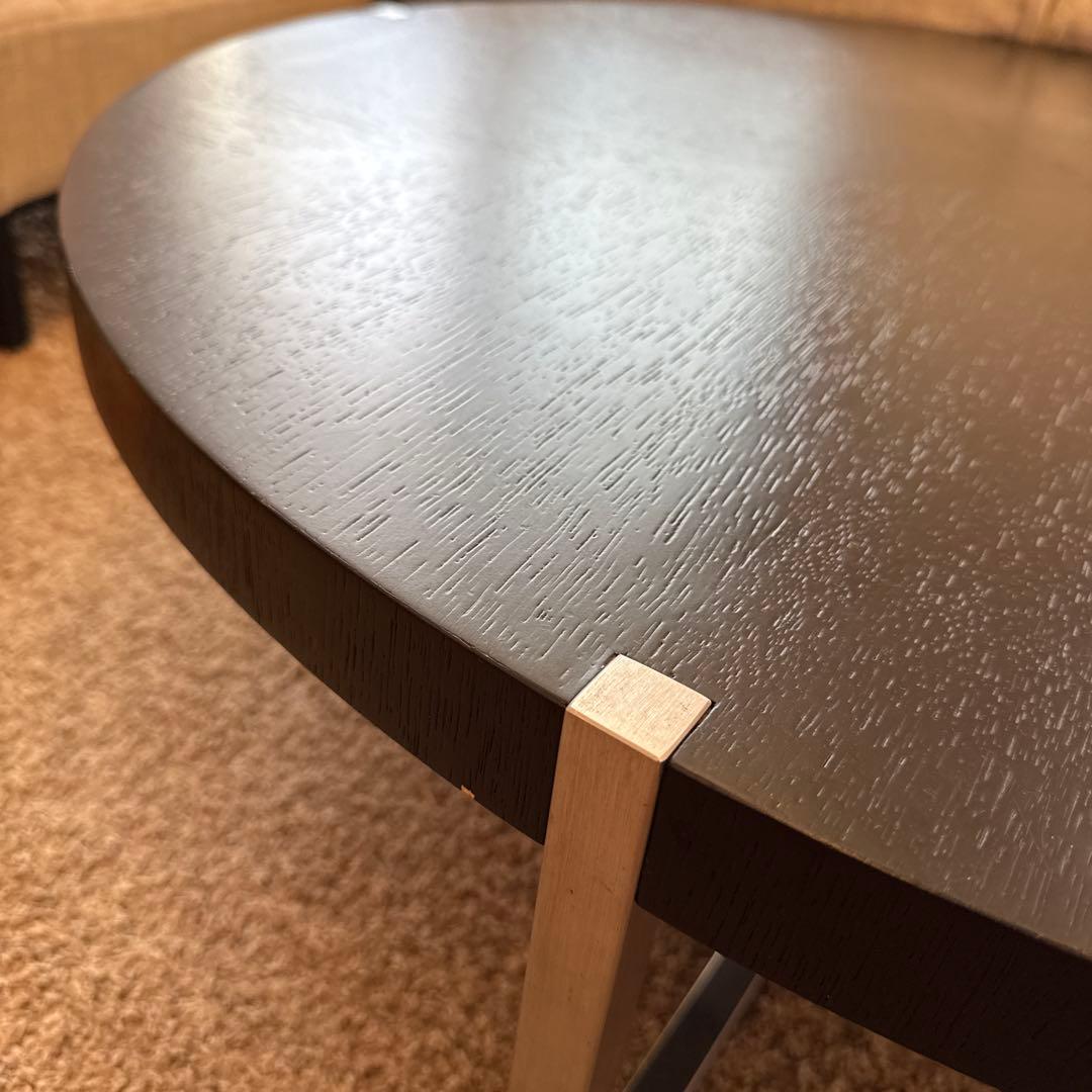 円形黒木製テーブル 金属脚付き　アクタス　ACTUS ローテーブル　MAXXA