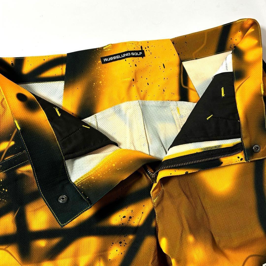 新品 ラッセルノ ゴルフ ロゴ ストレッチ ショーツ スプレー オレンジ M 4