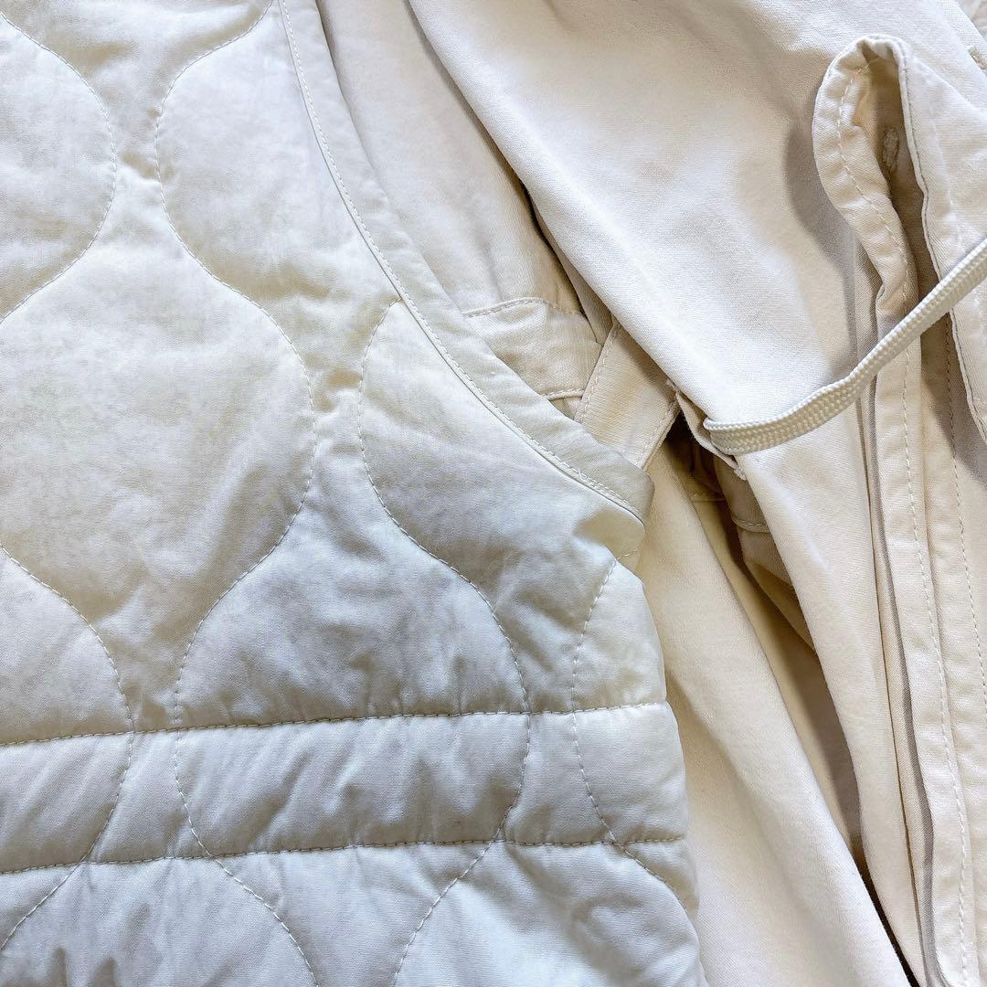 美品 アギュー　3way ロングマウンテンパーカー　キルティングベスト付 白