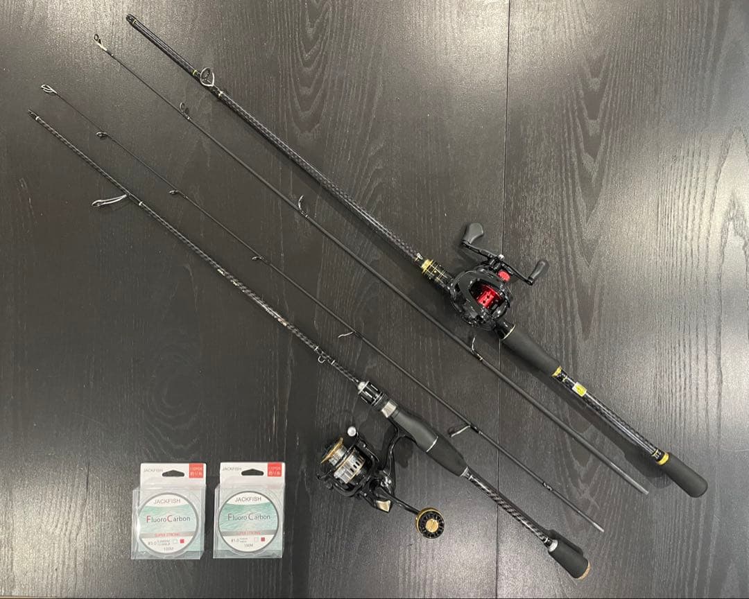 バス釣りダブルセット2ピースベイト&リール2ピーススピニングロッド&リールライン