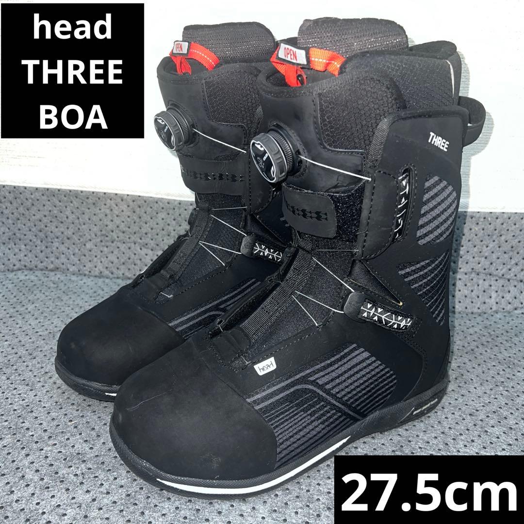 数回使用 人気サイズ27.5cm HEAD THREE BOA スノボブーツ