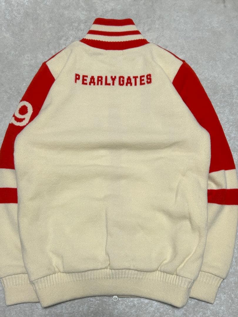 未使用級 パーリーゲイツ　ジップアップセーター ウール混 メンズ サイズ 5