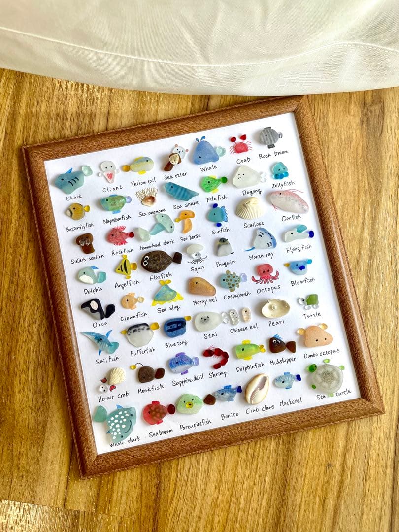 56種類！海の生き物大図鑑！シーグラスアート⭐︎ギフト　プレゼント インテリア