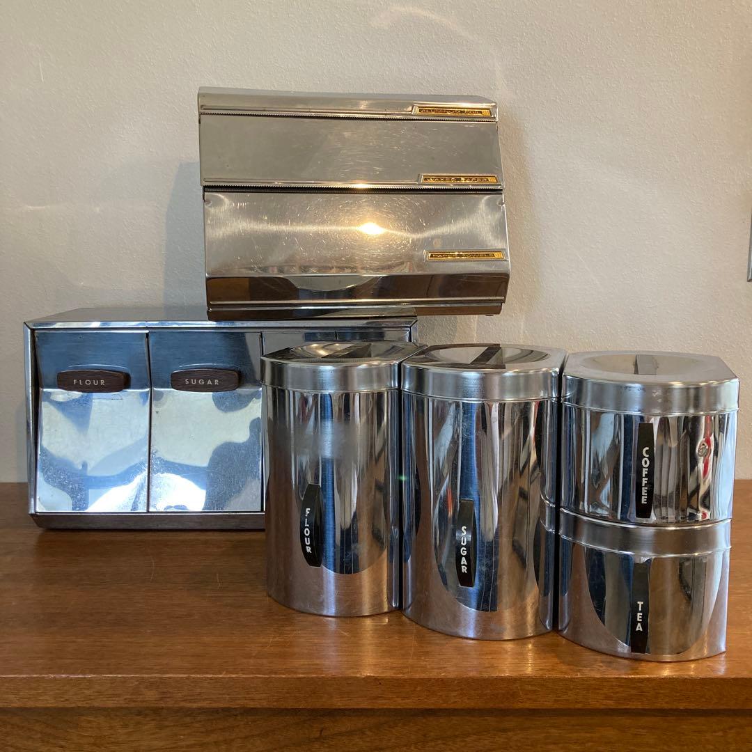J*l様 アメリカビンテージ　金属製キャニスター・ペーパーホルダーセット