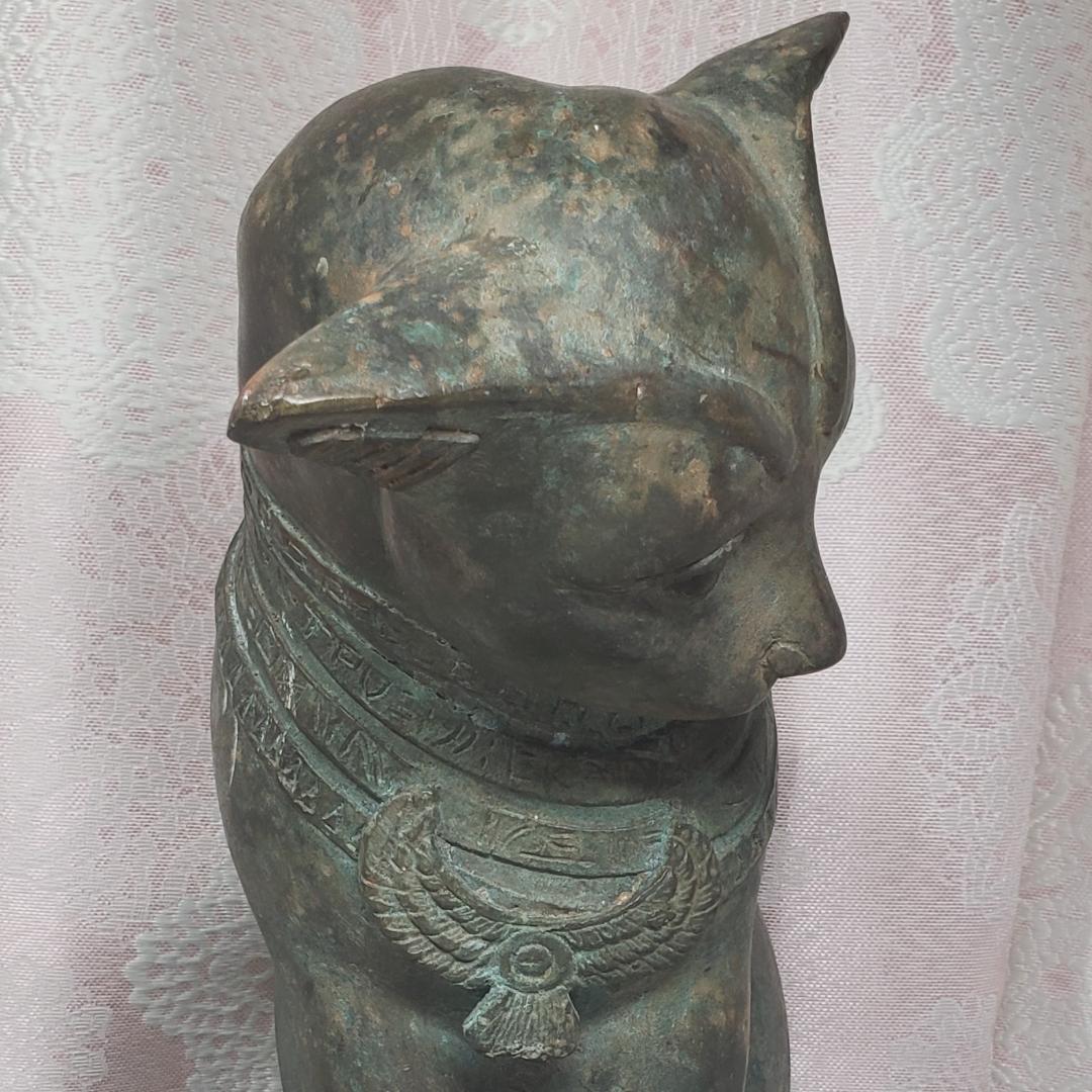 【博物館級】◆バステト神像 ブロンズ像 猫の女神 古代エジプト◆検）仏像 新羅仏