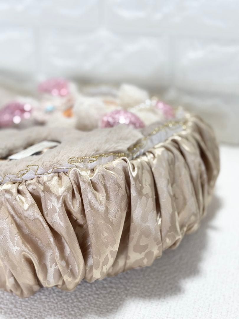 ゆ*ら様 コヤンイサムチョン　ハンドメイド　ギャザーバッグ　ベージュファー　白う