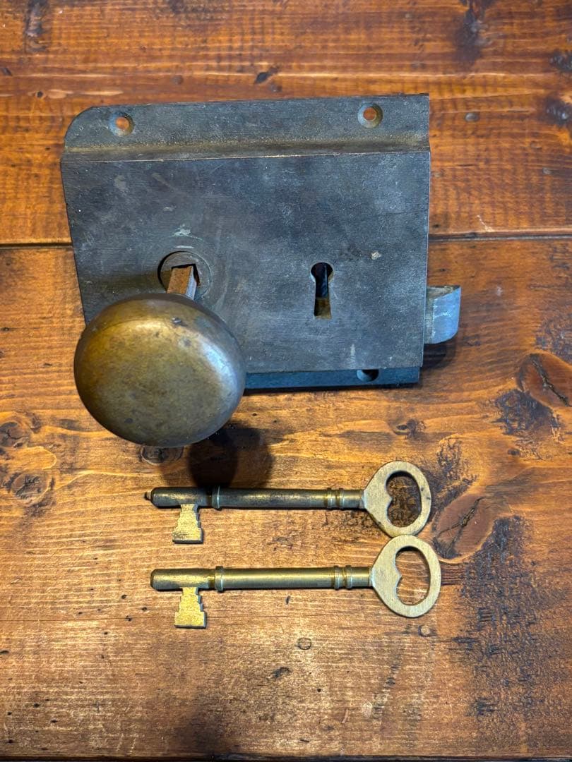 ま*み様 真鍮製ドアノブ＆錠前セット