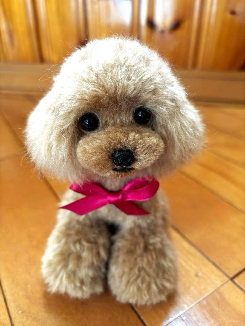 毛糸+羊毛フェルト トイプードル 17cm