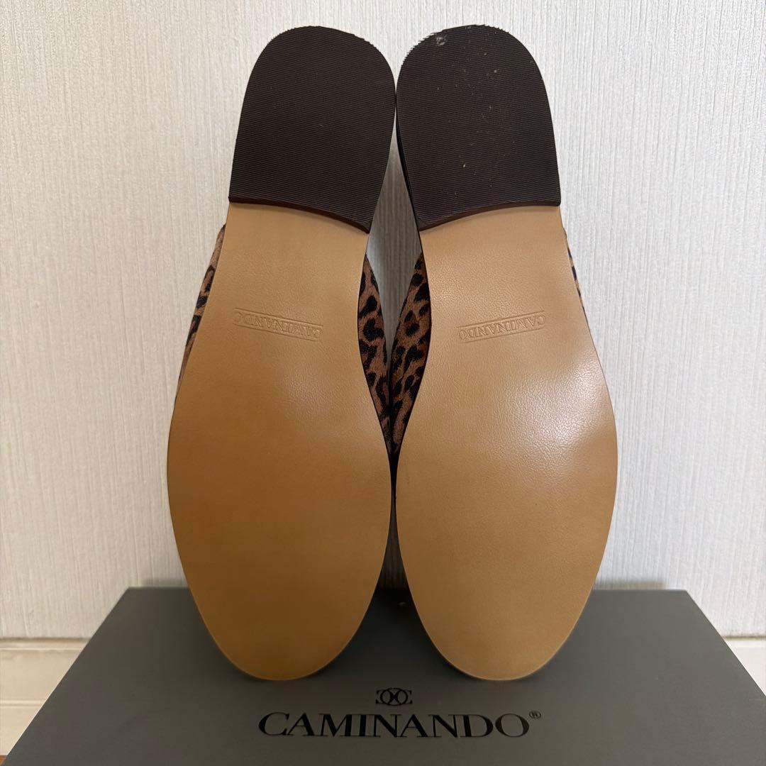 新品未使用 CAMINANDO レオパード ローファー ミュール スリッパ ８