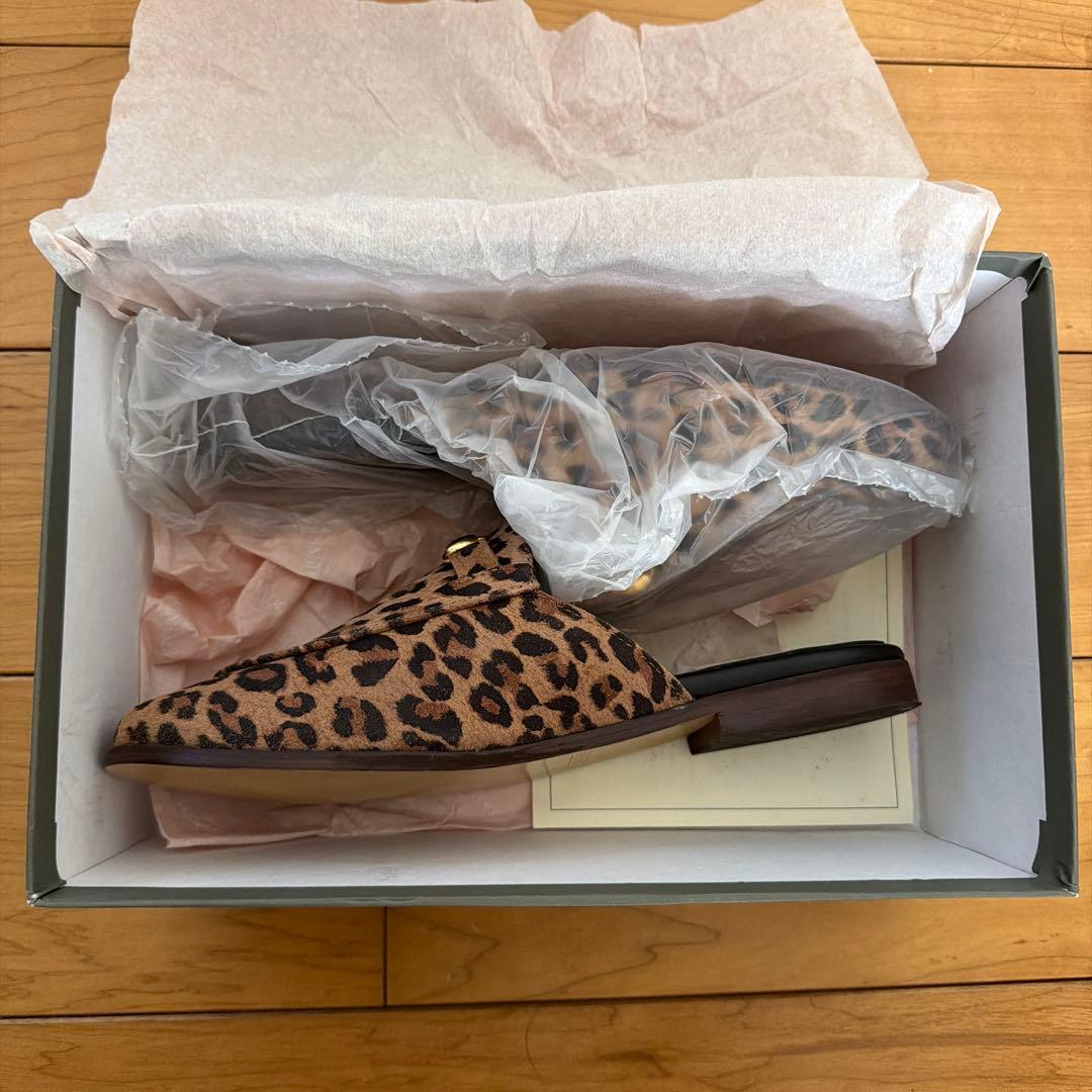 新品未使用 CAMINANDO レオパード ローファー ミュール スリッパ ８