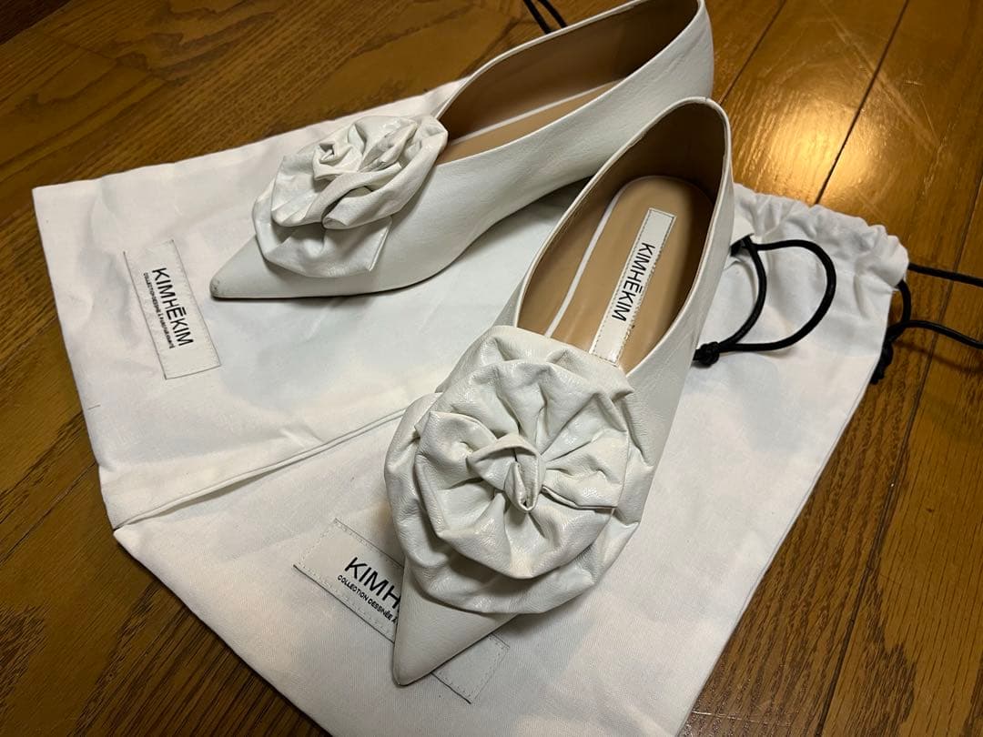 KIMHEKIM ホワイトフラットシューズ 38