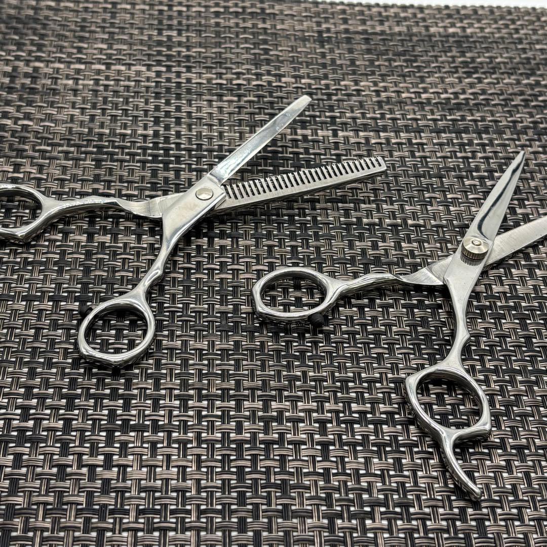 【ヘア~カット用】髪切はさみ美容師・理容師シザーハサミ切味抜群2本組（ケース付）