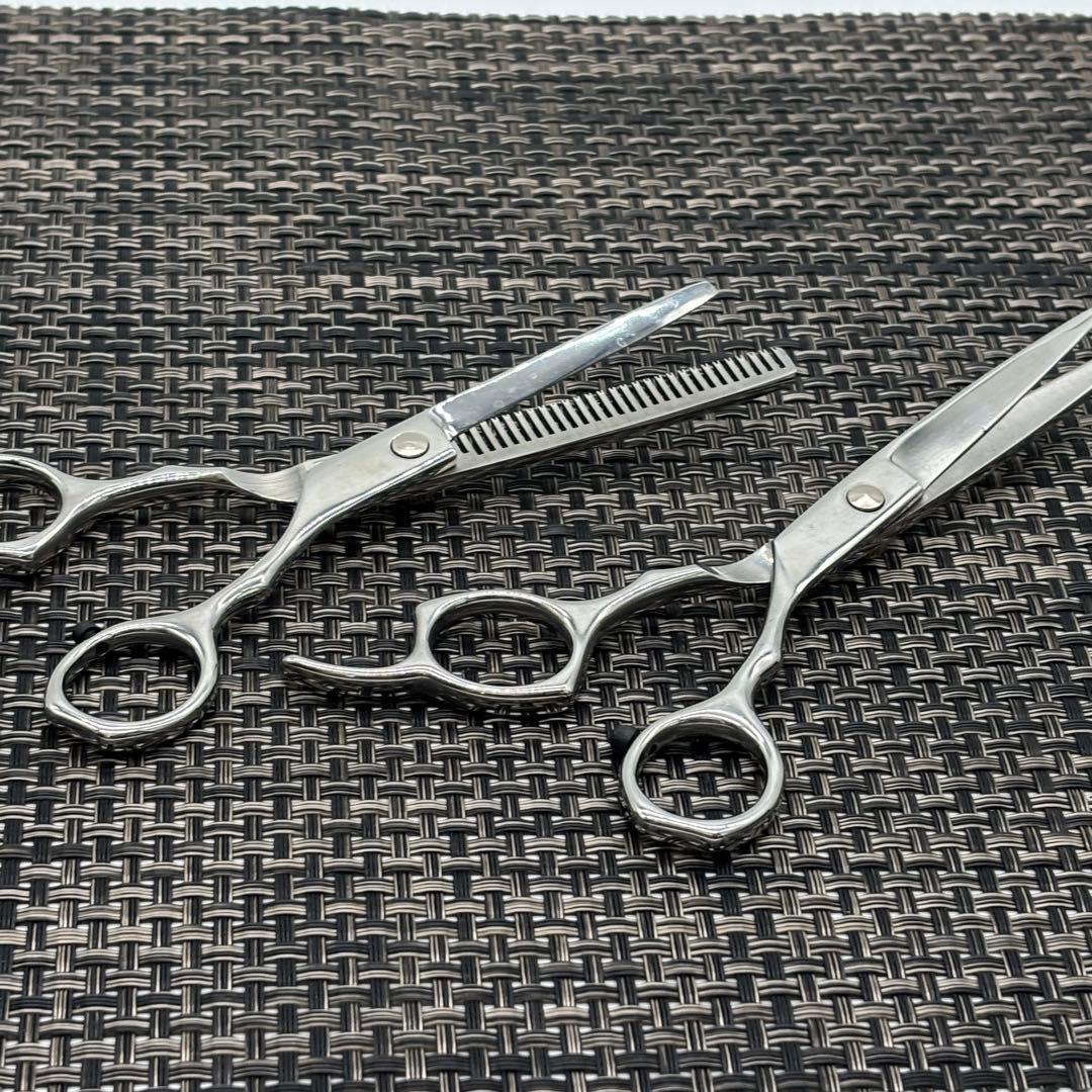 【ヘア~カット用】髪切はさみ美容師・理容師シザーハサミ切味抜群2本組（ケース付）
