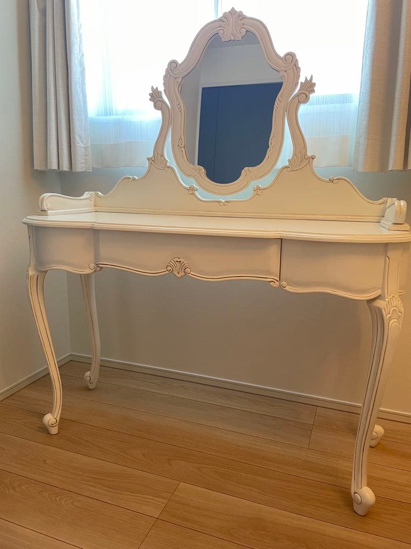 ドレッサー★マホガニー家具★シャビーホワイト★白家具★アンティーク調★輸入家具