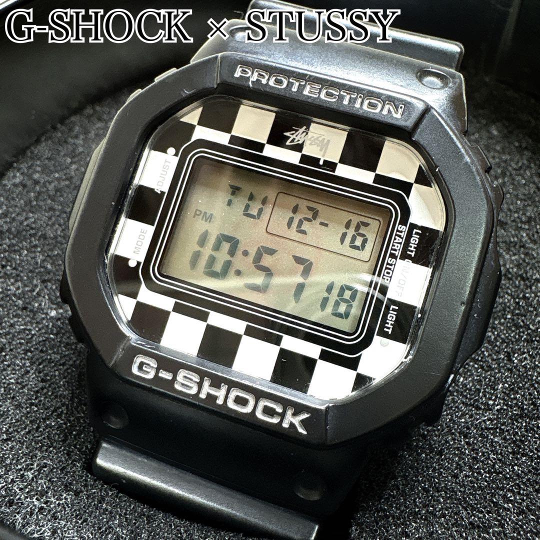 希少✨ G-SHOCK STUSSY コラボ 腕時計 別注 チェッカー QZ