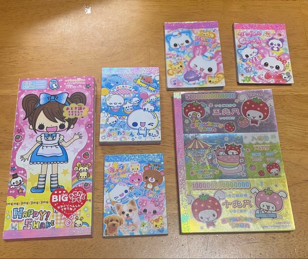 平成レトロ　メモ帳　ぷくぷくあわわちゃん　平成女児　希少品　6点セット