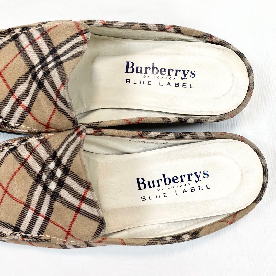 BURBERRY BLUELABEL ノバチェック パンプス ミュール 23cm