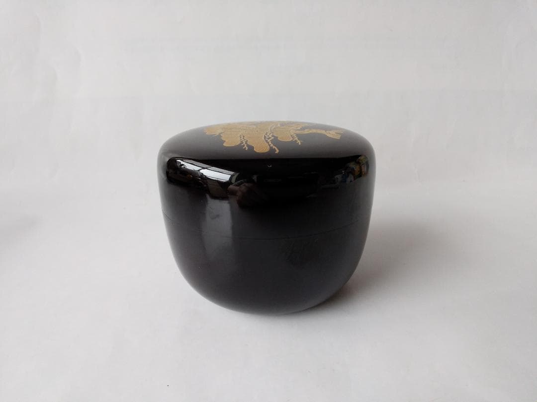 土居義峰 作 瑞松蒔絵 平棗 共箱 漆器 漆芸 抹茶 茶道具 棗 新品 未使用品