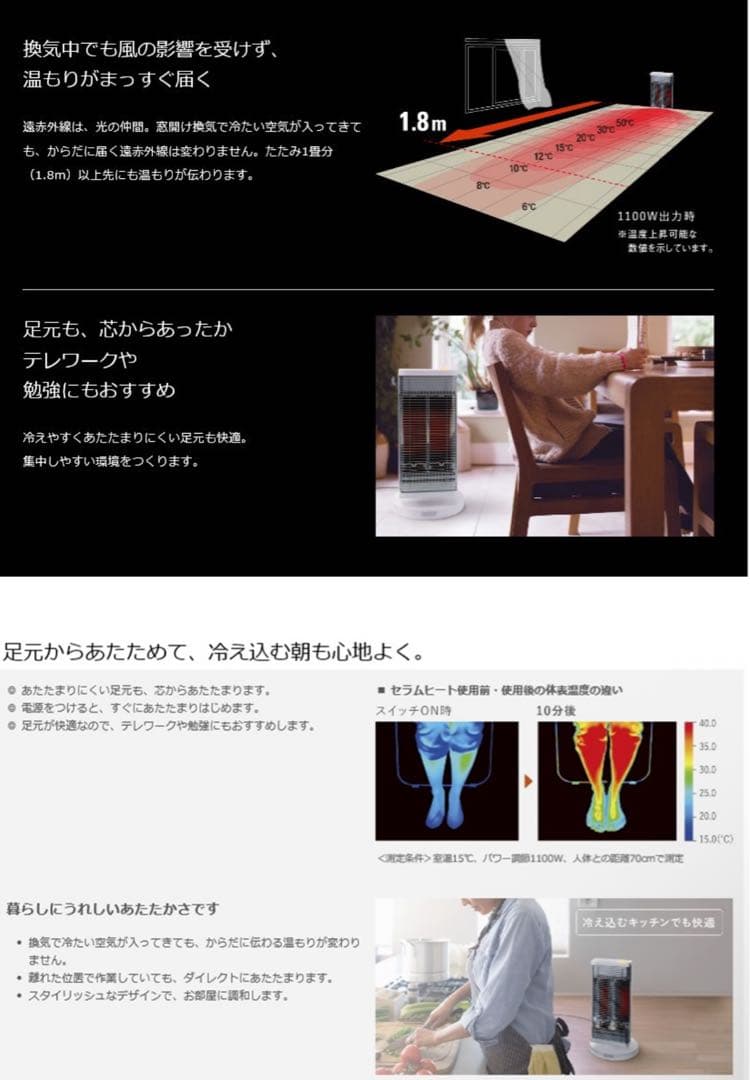 ダイキン　DAIKIN　遠赤外線暖房機 セラムヒート　人感センサー